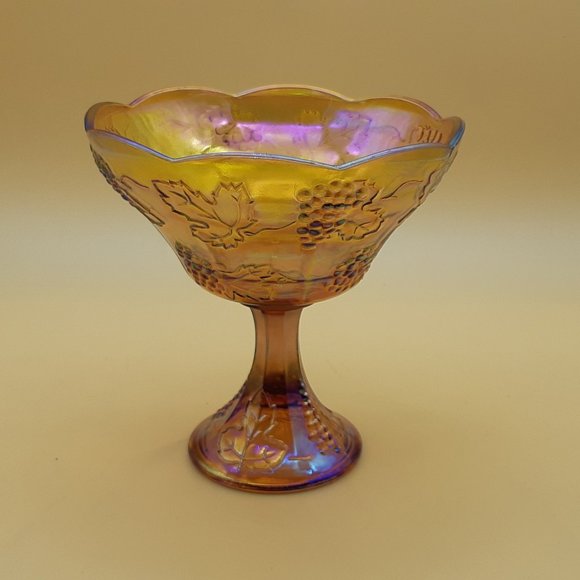 Indiana Glass Company Orange Carnival Compote Serving Dish - Picture 3 of 11